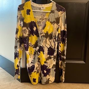 Water Color Linen Cardigan. Falls mid thigh.